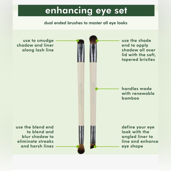 EcoTools Eye Enhancing Duo Makeup Brush Set - Picture 4 of 12